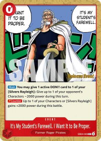 It's My Student's Farewell. I Want It to Be Proper. - Adventure on Kami's Island Release Event Cards (OP15 RE) #EB04-009 - Common One Piece Trading Card