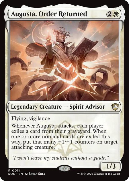 Augusta, Order Returned - Commander: Secrets of Strixhaven Magic: The Gathering trading card