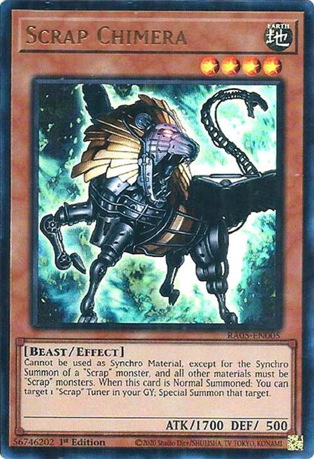 Scrap Chimera (Ultra Rare) trading card from Rarity Collection 5 Scrap Chimera (Ultra Rare) - Rarity Collection 5 YuGiOh trading card