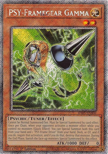 PSY-Framegear Gamma (Platinum Secret Rare) trading card from Rarity Collection 5 PSY-Framegear Gamma (Platinum Secret Rare) - Rarity Collection 5 YuGiOh trading card