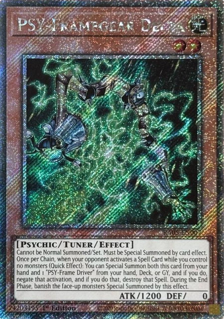 PSY-Framegear Delta (Platinum Secret Rare) trading card from Rarity Collection 5 PSY-Framegear Delta (Platinum Secret Rare) - Rarity Collection 5 YuGiOh trading card
