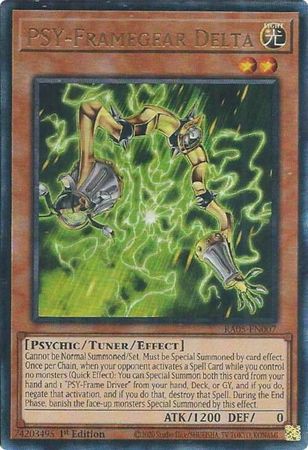 PSY-Framegear Delta (Ultimate Rare) trading card from Rarity Collection 5 PSY-Framegear Delta (Ultimate Rare) - Rarity Collection 5 YuGiOh trading card
