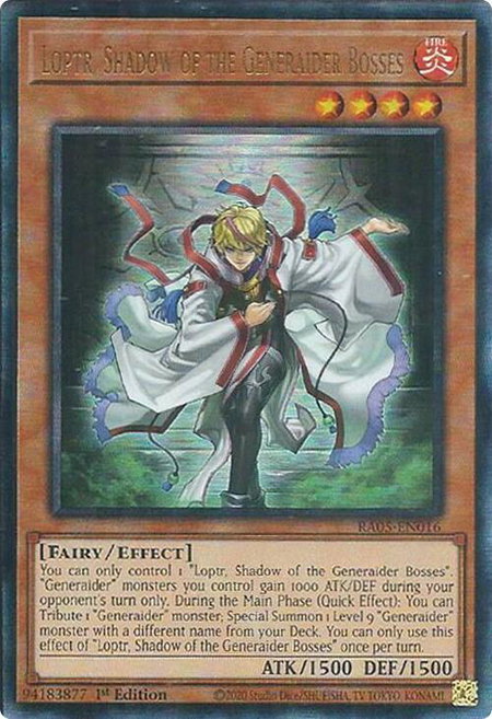 Loptr, Shadow of the Generaider Bosses (Ultimate Rare) - Rarity Collection 5 YuGiOh trading card