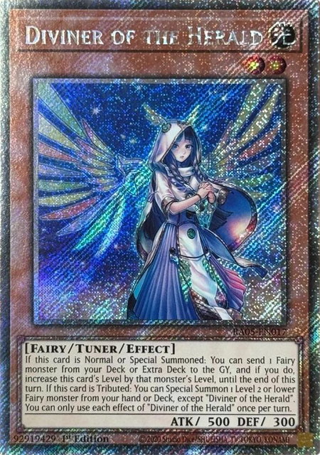 Diviner of the Herald (Platinum Secret Rare) trading card from Rarity Collection 5 Diviner of the Herald (Platinum Secret Rare) - Rarity Collection 5 YuGiOh trading card