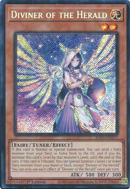 Diviner of the Herald (Secret Rare) trading card from Rarity Collection 5 Diviner of the Herald (Secret Rare) - Rarity Collection 5 YuGiOh trading card