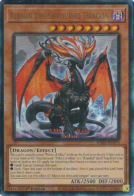 Albion the Shrouded Dragon (Ultimate Rare) - Rarity Collection 5 YuGiOh trading card
