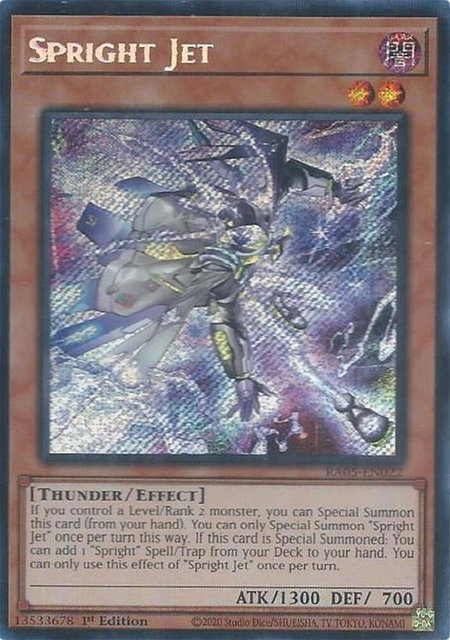 Spright Jet (Secret Rare) trading card from Rarity Collection 5 Spright Jet (Secret Rare) - Rarity Collection 5 YuGiOh trading card