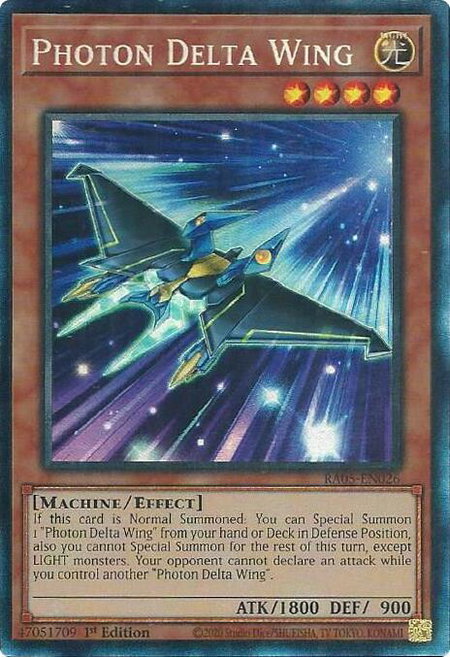 Photon Delta Wing (Collector's Rare) trading card from Rarity Collection 5 Photon Delta Wing (Collector's Rare) - Rarity Collection 5 YuGiOh trading card