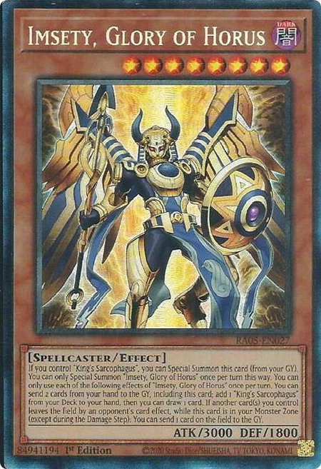 Imsety, Glory of Horus (Collector's Rare) - Rarity Collection 5 YuGiOh trading card