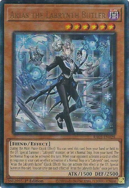 Arias the Labrynth Butler (Ultimate Rare) - Rarity Collection 5 YuGiOh trading card