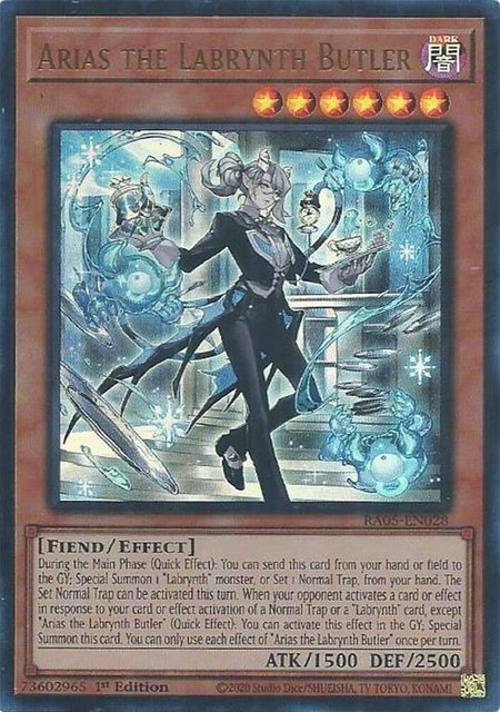 Arias the Labrynth Butler (Ultra Rare) trading card from Rarity Collection 5 Arias the Labrynth Butler (Ultra Rare) - Rarity Collection 5 YuGiOh trading card