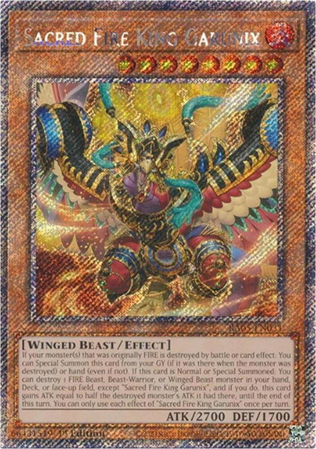 Sacred Fire King Garunix (Platinum Secret Rare) - Rarity Collection 5 YuGiOh trading card