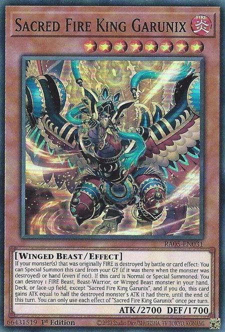 Sacred Fire King Garunix - Rarity Collection 5 YuGiOh trading card