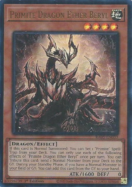 Primite Dragon Ether Beryl (Ultra Rare) - Rarity Collection 5 YuGiOh trading card