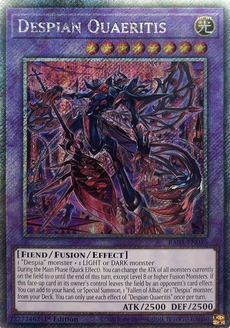 Despian Quaeritis (Platinum Secret Rare) - Rarity Collection 5 YuGiOh trading card