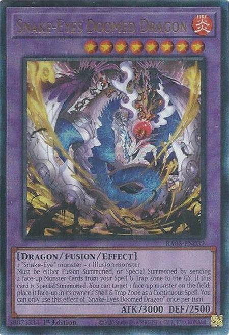 Snake-Eyes Doomed Dragon (Ultimate Rare) - Rarity Collection 5 YuGiOh trading card