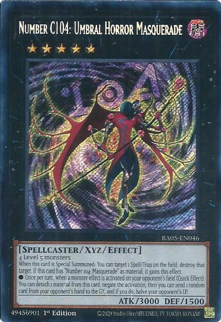 Number C104: Umbral Horror Masquerade (Secret Rare) - Rarity Collection 5 YuGiOh trading card