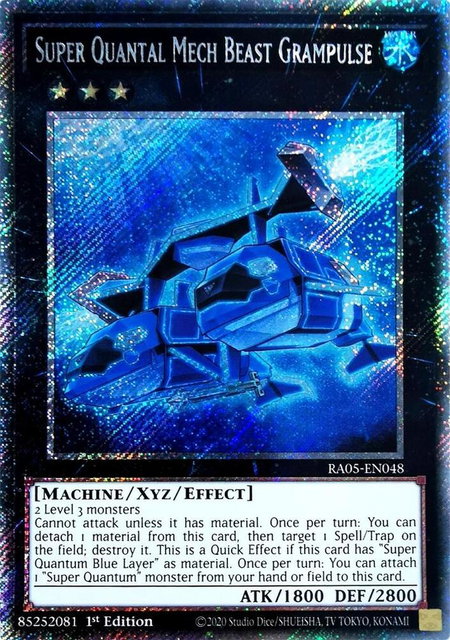 Super Quantal Mech Beast Grampulse (Platinum Secret Rare) trading card from Rarity Collection 5 Super Quantal Mech Beast Grampulse (Platinum Secret Rare) - Rarity Collection 5 YuGiOh trading card