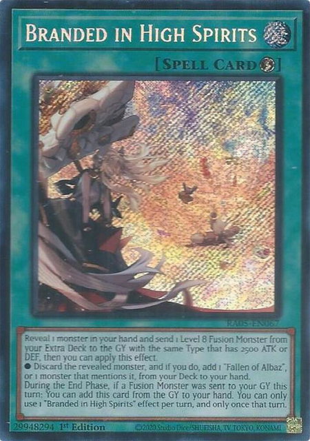 Branded in High Spirits (Secret Rare) - Rarity Collection 5 YuGiOh trading card