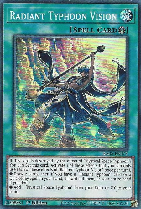 Radiant Typhoon Vision trading card from Rarity Collection 5 Radiant Typhoon Vision - Rarity Collection 5 YuGiOh trading card