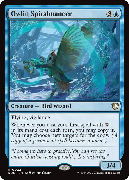 Owlin Spiralmancer - Commander: Secrets of Strixhaven Magic: The Gathering trading card