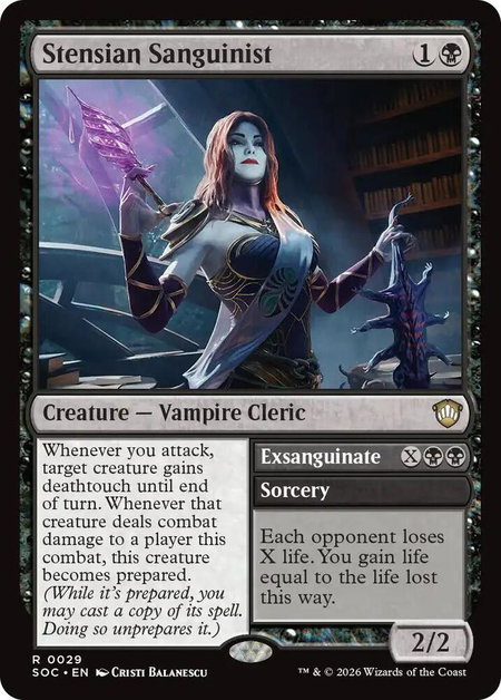 Stensian Sanguinist - Commander: Secrets of Strixhaven Magic: The Gathering trading card