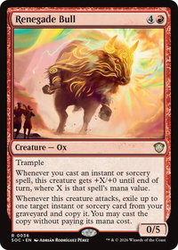 Renegade Bull - Commander: Secrets of Strixhaven (SOC) #36 - Rare Magic: The Gathering Trading Card