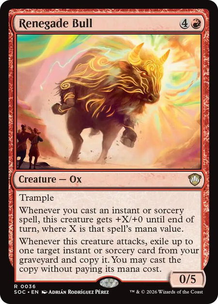 Renegade Bull - Commander: Secrets of Strixhaven Magic: The Gathering trading card