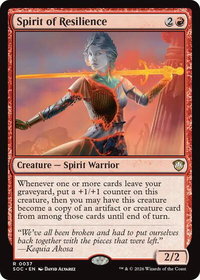 Spirit of Resilience - Commander: Secrets of Strixhaven (SOC) #37 - Rare Magic: The Gathering Trading Card