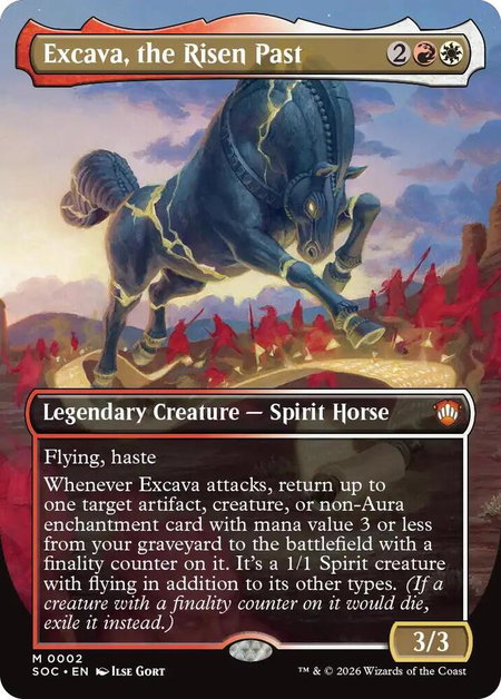 Excava, the Risen Past (Borderless) - Commander: Secrets of Strixhaven Magic: The Gathering trading card
