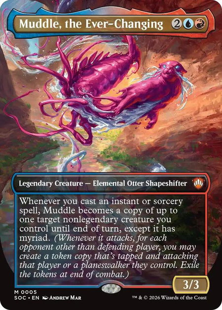 Muddle, the Ever-Changing (Borderless) - Commander: Secrets of Strixhaven Magic: The Gathering trading card