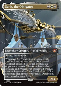 Scriv, the Obligator (Borderless) - Commander: Secrets of Strixhaven (SOC) #9 - Mythic Rare Magic: The Gathering Trading Card