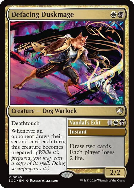 Defacing Duskmage - Commander: Secrets of Strixhaven Magic: The Gathering trading card