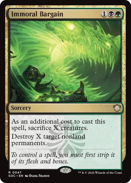 Immoral Bargain - Commander: Secrets of Strixhaven Magic: The Gathering trading card
