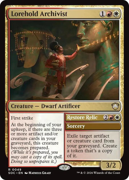 Lorehold Archivist - Commander: Secrets of Strixhaven Magic: The Gathering trading card
