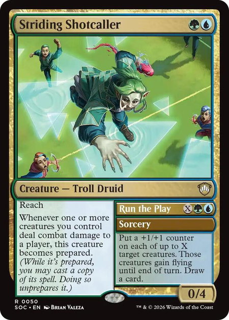 Striding Shotcaller - Commander: Secrets of Strixhaven Magic: The Gathering trading card