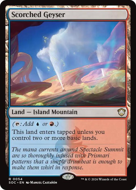 Scorched Geyser - Commander: Secrets of Strixhaven Magic: The Gathering trading card