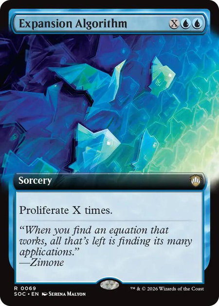 Expansion Algorithm (Extended Art) - Commander: Secrets of Strixhaven Magic: The Gathering trading card