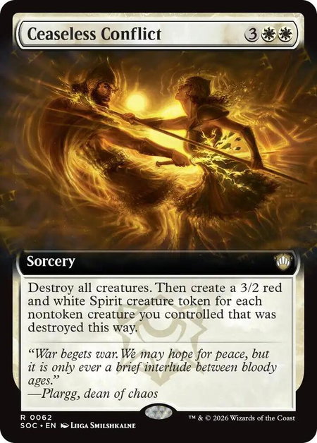 Ceaseless Conflict (Extended Art) - Commander: Secrets of Strixhaven Magic: The Gathering trading card
