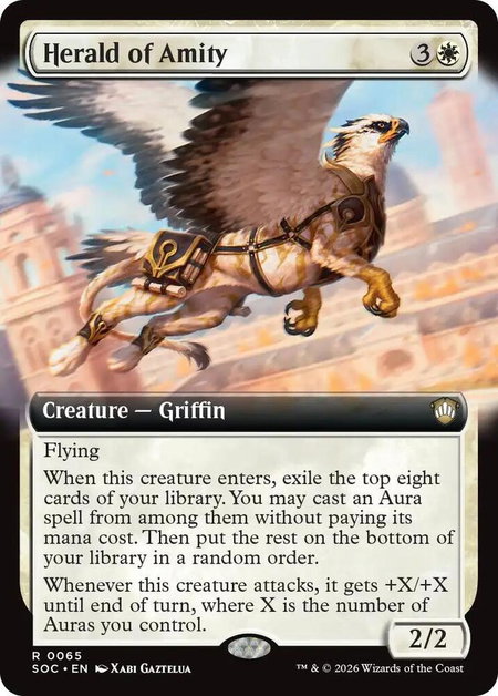 Herald of Amity (Extended Art) - Commander: Secrets of Strixhaven Magic: The Gathering trading card