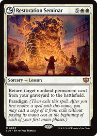 Restoration Seminar - Secrets of Strixhaven (SOS) #30 - Mythic Rare Magic: The Gathering Trading Card