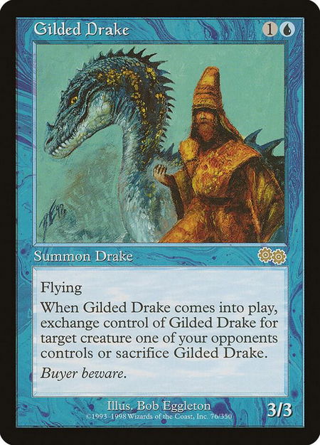 Gilded Drake - Urza's Saga Magic: The Gathering trading card