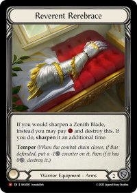 Reverent Rerebrace - Armory Deck Origins: Hala (AHA) #AHA005 - Majestic Flesh and Blood Trading Card
