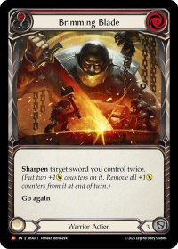 Brimming Blade (Red) - Armory Deck Origins: Hala (AHA) #AHA011 - Majestic Flesh and Blood Trading Card