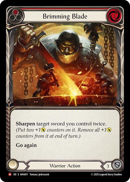 Brimming Blade (Red) - Armory Deck Origins: Hala Flesh and Blood trading card