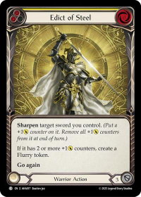 Edict Of Steel (Yellow) - Armory Deck Origins: Hala (AHA) #AHA017 - Common Flesh and Blood Trading Card