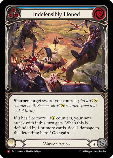 Indefensibly Honed (Blue) - Armory Deck Origins: Hala Flesh and Blood trading card