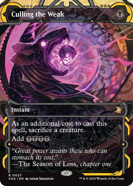Culling the Weak - Secrets of Strixhaven: Mystical Archive Magic: The Gathering trading card