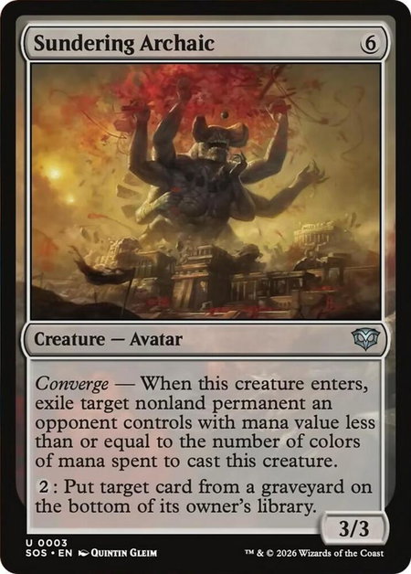 Sundering Archaic - Secrets of Strixhaven Magic: The Gathering trading card