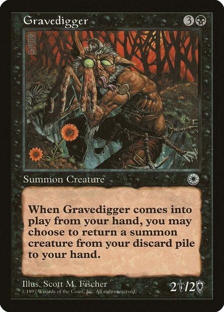 Gravedigger - Portal Magic: The Gathering trading card